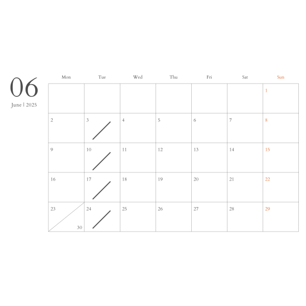 6月の営業日